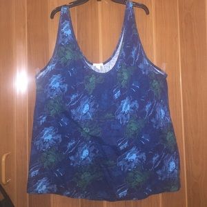 Blue flowered Tank Top