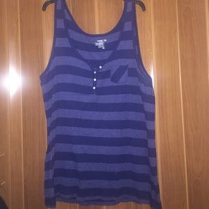 Dark Blue Striped Tank Top