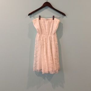 white strapless dress