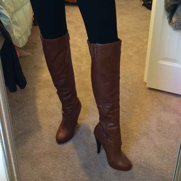 Brown over the knee boots