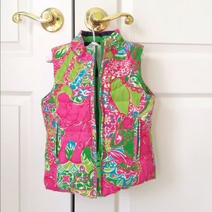 Lilly Pulitzer down vest toddler girl 3T/4T