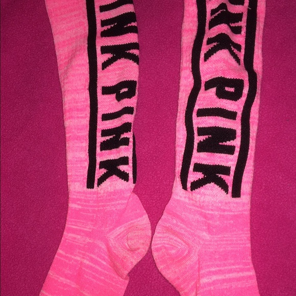 Victoria's Secret pink knee high socks