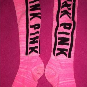 Victoria's Secret pink knee high socks