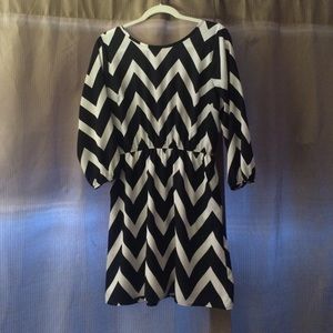 Black & White chevron stripped dress