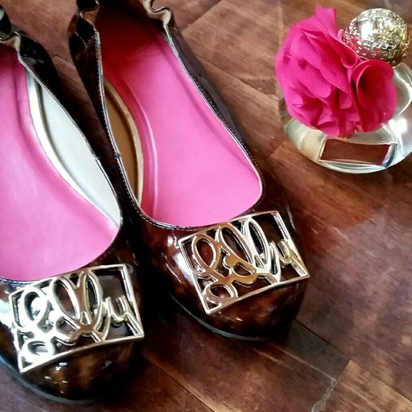 Lilly Pulitzer Shoes - Lilly Pulitzer Tortoise Shell Patent Flats