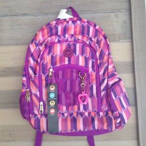 pink striped chevron backpack