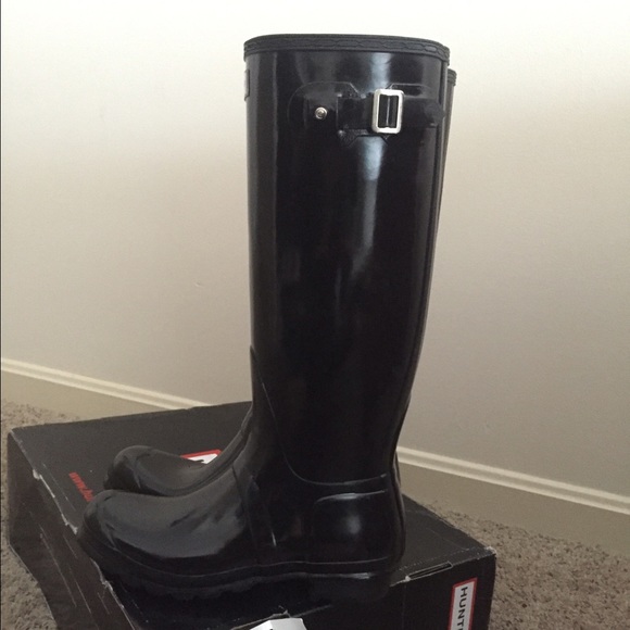 BRAND NEW Tall Gloss Black Hunter Boots