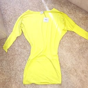 Lime off shoulder dress