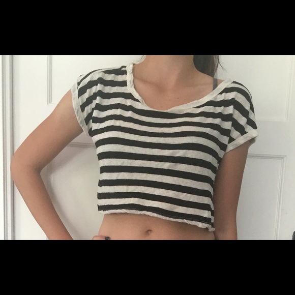 forever 21 black and white striped tank top - Picture 1 of 1