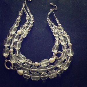 Silpada Genuine Pearl Clear Stone Necklace