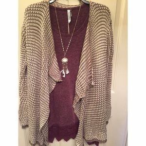 Tan knitted cardigan