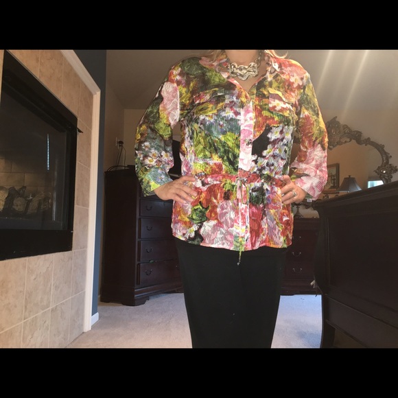 Chicos Fall Floral Blouse 2 - Picture 4 of 4