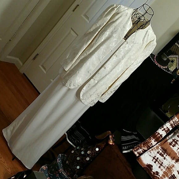 Two piece evening suit. Long length