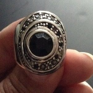 Lia Sophia silver/black ring