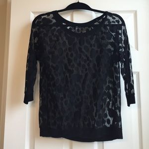 Polka dot Mesh 3/4 sleeve top