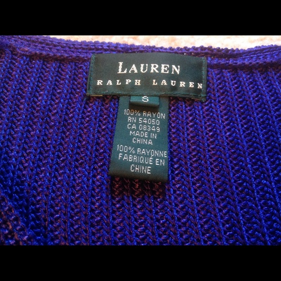 Ralph Lauren Purple Knit Button up Top - Picture 2 of 2