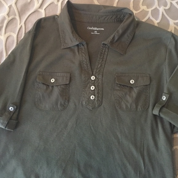 Croft & Borrow olive color top, size 2x