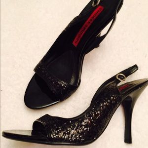 Black Cut out Slingback heels