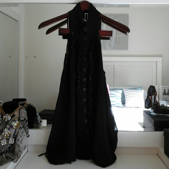 Black top and Allsaints London, Silk handmade top