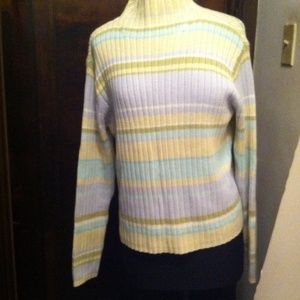 Liz Claiborne Blue/Green Pastel Sweater Top Sz L