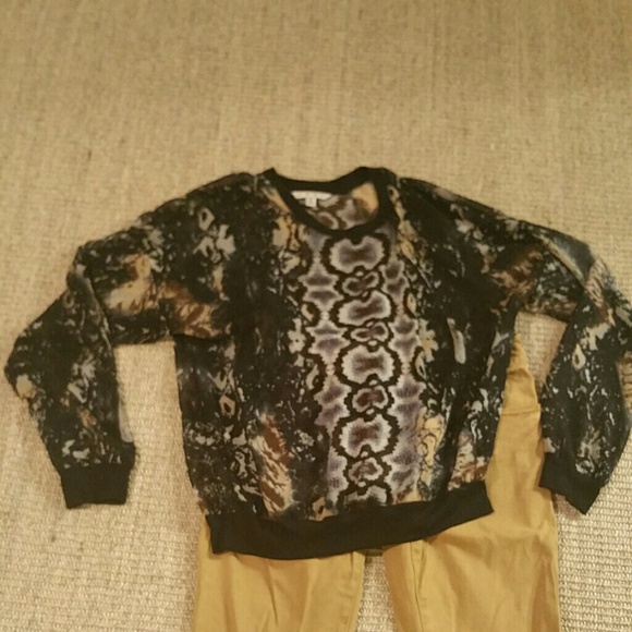 CAbi Python Sheer Sweatshirt