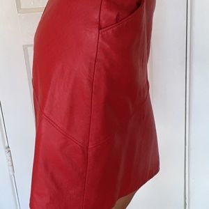 Vintage Genuine 100% red leather pencil/full skirt