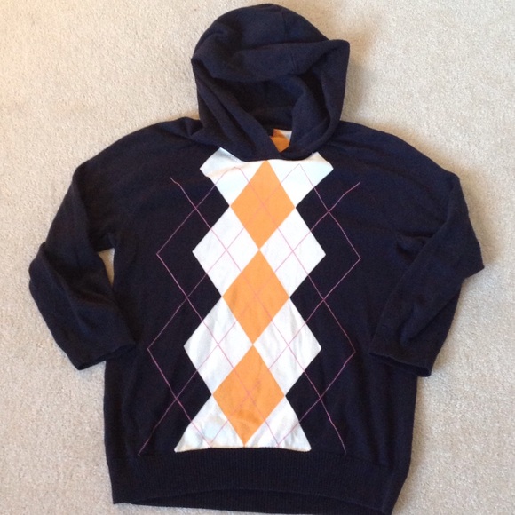 J.Crew argyle sweater with hoodie