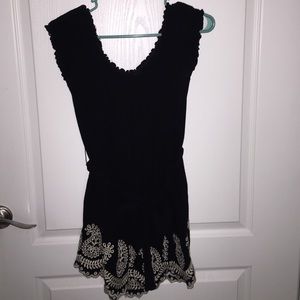 Black off the shoulder mini dress