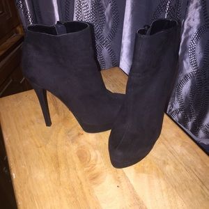 Black suede booties