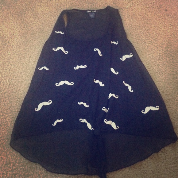 Black top with mustaches