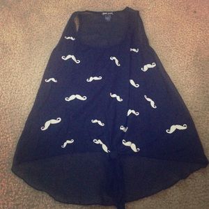 Black top with mustaches