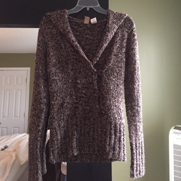 BKE brand brown gold shimmer knitted sweater