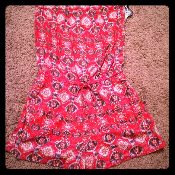 Red Patterned Angie Romper