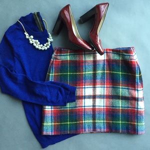 J. Crew Plaid Wool Skirt
