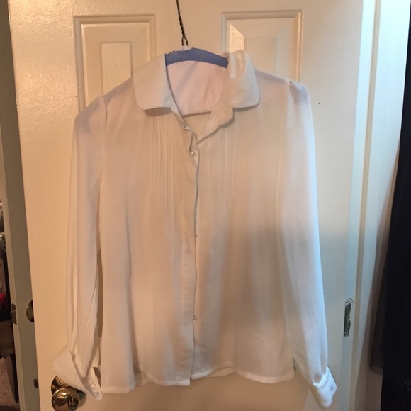 Oasap Tops - SOLD White Oasap tuxedo shirt.