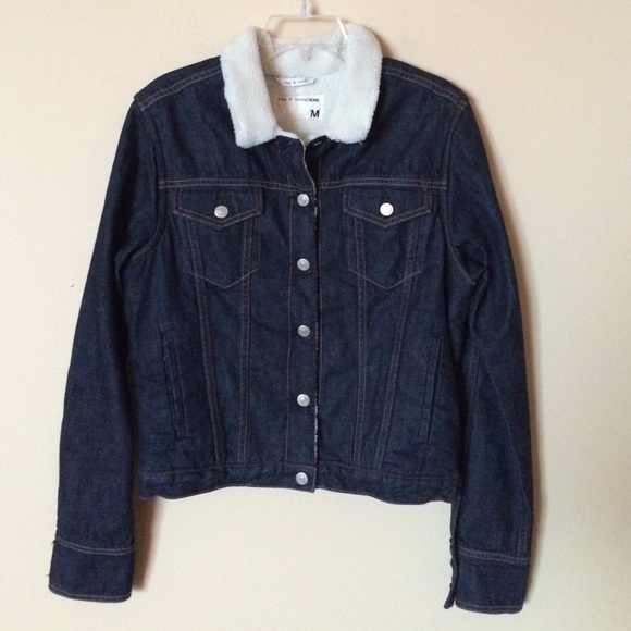 SOLD Rag & Bone fleece denim jean jacket - Picture 2 of 4