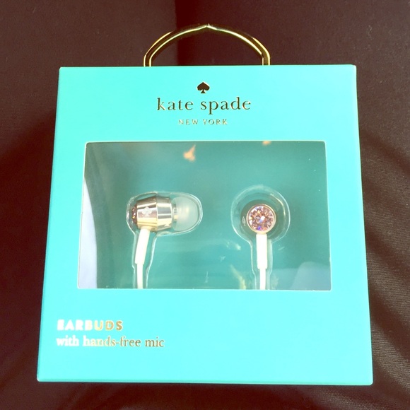 kate spade "pink" Crystal studded Ear Buds💎