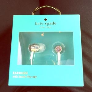 kate spade "pink" Crystal studded Ear Buds💎
