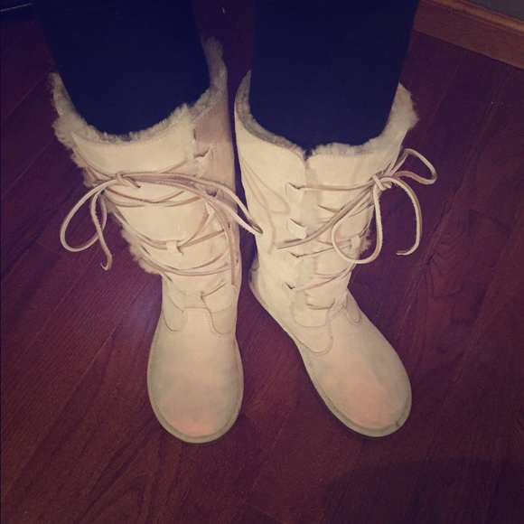 UGG Sand colored lace up boot