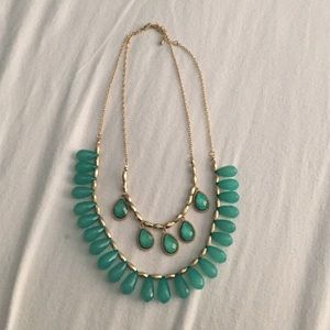 Teal teardrop necklace