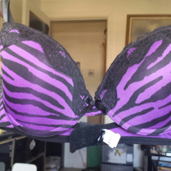 Black and Purple Zebra Print Bra