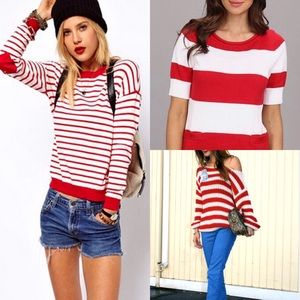 Striped Crop Sweater Top