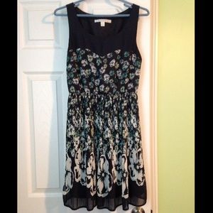 LC Lauren Conrad knee length, navy blue dress