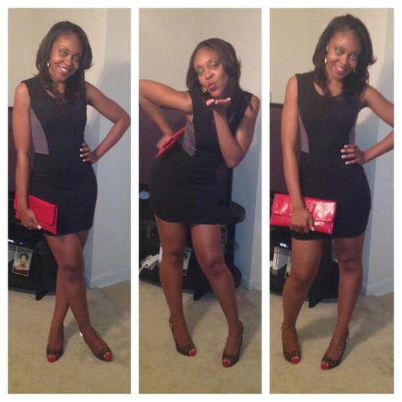 Grey & Black Color Blocked Dress