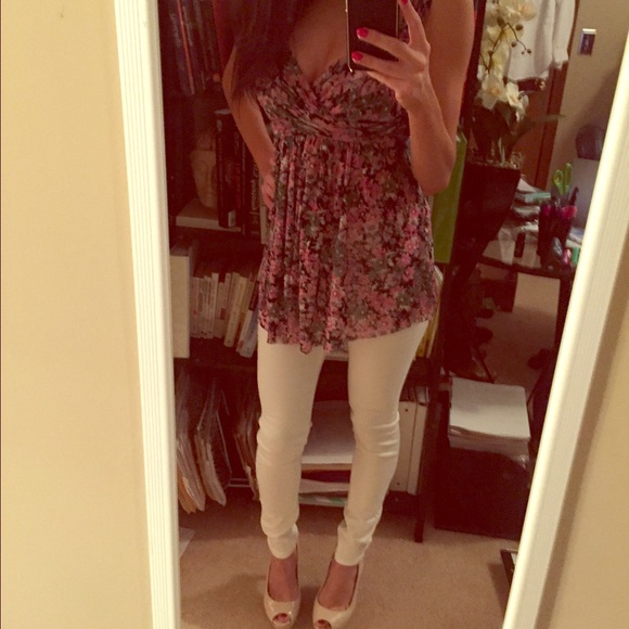 Express floral chiffon tank