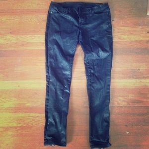 All Saints black skinny jeans - shiny finish