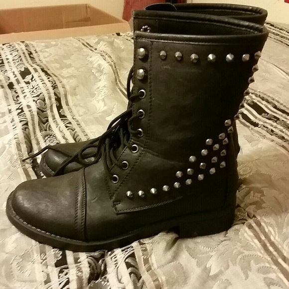 Black studded boots