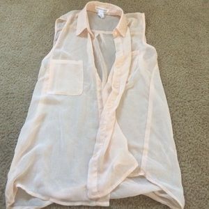 Sleeveless button top