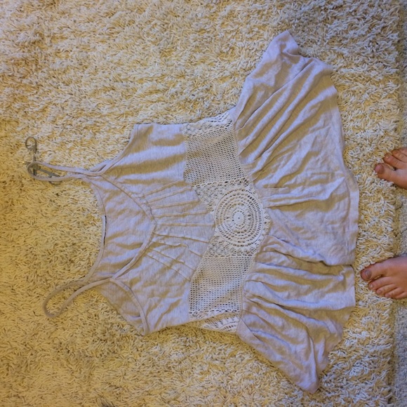 White lace free people tank top