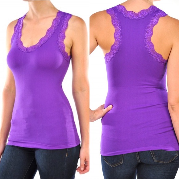 Fuchsia • Seamless Tank w/ Lace